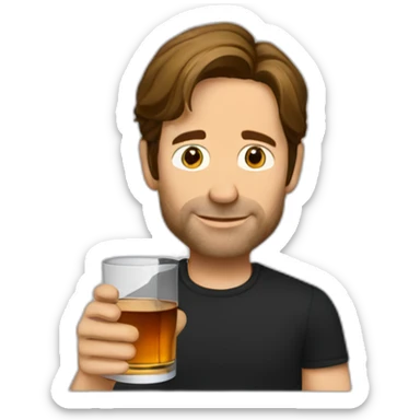 hank moody holds a glass of whisky sticker