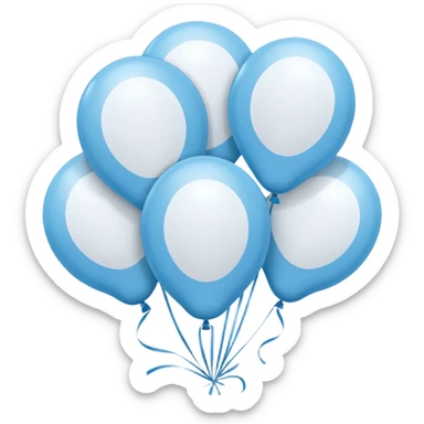 that the balloons be light blue and white sticker