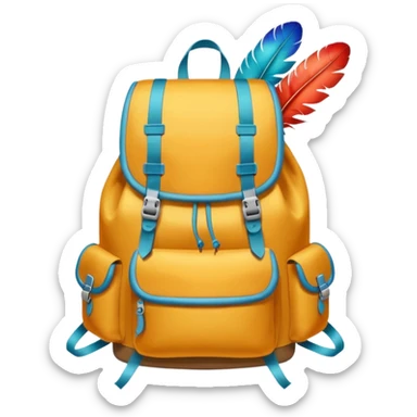 hiking backpack with feathers sticker
