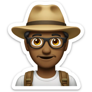 Chico con gorra fumando sticker