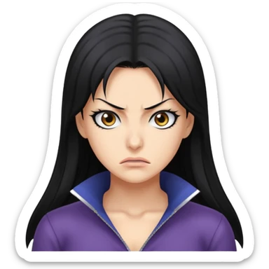 Nico Robin with an angry expression sticker