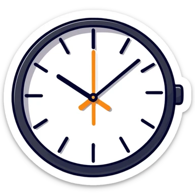 cute and playful aesthetic pink clock with white outline sticker