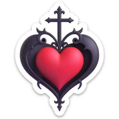 mysterious gothic heart sticker