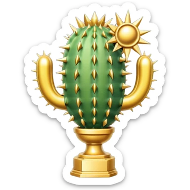 golf trophy shaped like cactus sticker