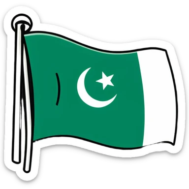 Pakistan flag and cultural icons in sticker style sticker