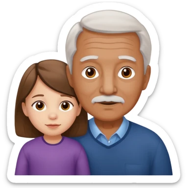 Abuelito blanco con su nieta pequeña morena sticker