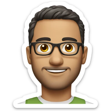 realistic portrait of a handsome short arabic guy with light skin wearing glasses sticker