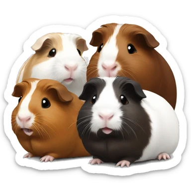 2 guinea pigs one brown and white and one dark brown sticker