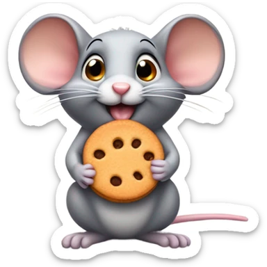 This Cute-mouse holding a jaffa-cookie sticker