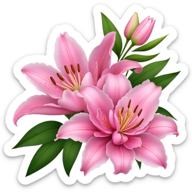 Pinke Lilien und Pfingstrosen sticker