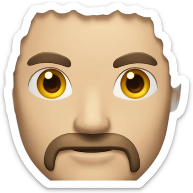 homme musclé avec des cheveux rouge et un regard de démon sticker