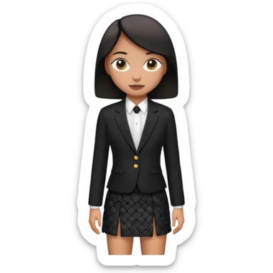 just give me the ccloth like womens formal a suit and a mini skirt black give e just the clothes no women  sticker