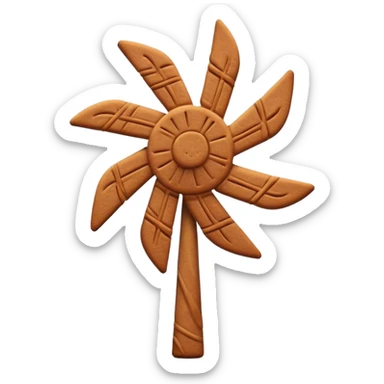 Speculaas Cinematic Realistic Speculaas Biscuit Emoji, depicted as a spiced speculaas cookie crafted in the shape of a windmill and warm, inviting lighting. sticker