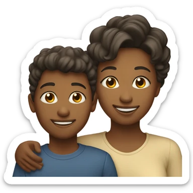 Mother and son smiling  sticker