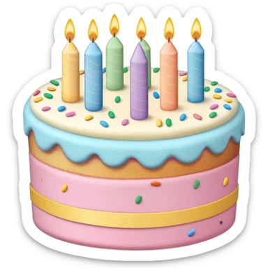 1 layer pastel birthday cake sticker