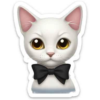 black cat wearing black bows sticker