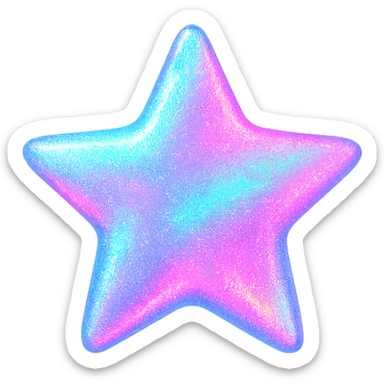 tiny star with a holographic effect, glamorous and stylish sticker