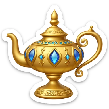 A hyperrealistic Magic lamp sticker