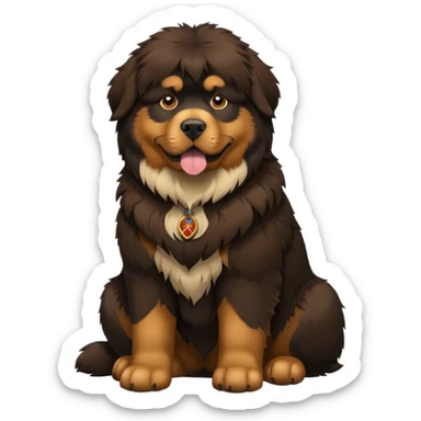 Tibetan Mastiff, sitting, thick fur sticker