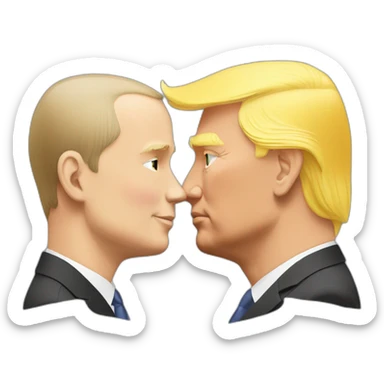 trump-and-putin-kissing,-lgbtq+ friendly, positivity, inclusiveness sticker
