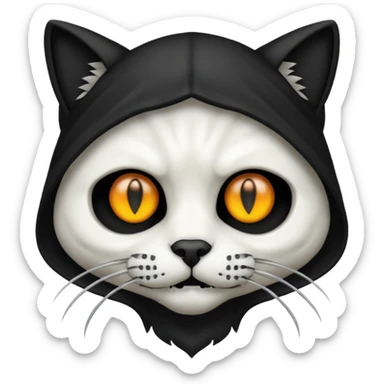 Grim reaper cat head sticker