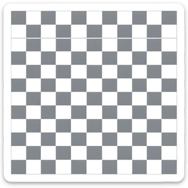 Gray and white checkered pattern, 8x8 grid, minimalist design, flat colors sticker