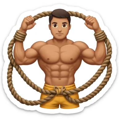 Man Rope pulling  sticker