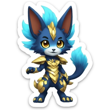 Anthro-Edgy-Contrast-Colors-Fantasy-Fur-Sona-Chibi-Shiny-Fakémon-Hybrid full body sticker