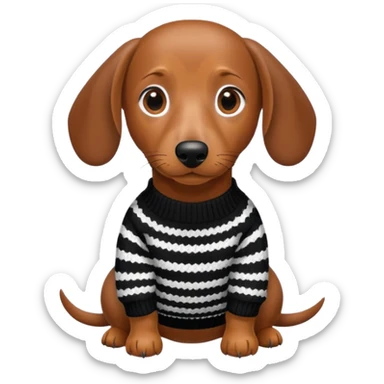 Dachshund ￼wearing a sweater  sticker