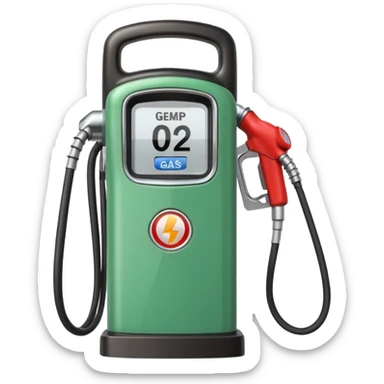 Split image—quick gas pump vs. slow EV plug. sticker