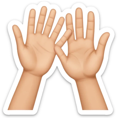 high five hands, lateral view sticker