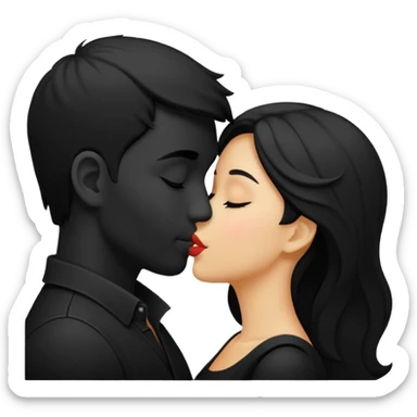 Kiss in black colour sticker
