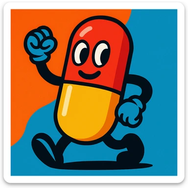 a pill capsule sticker