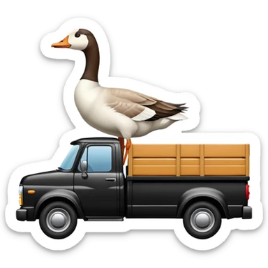 Goose driving a black truck  sticker