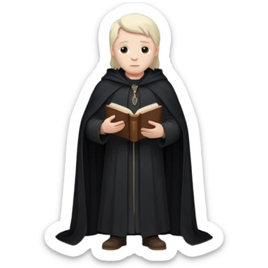 A wandering philosopher in a long black cloak full height sticker