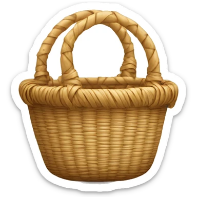 Straw wicker bag sticker