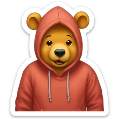 pooh-in-hoodie sticker