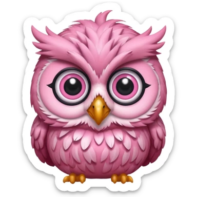 image of a pink owl sticker
