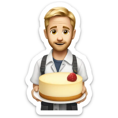 A cutie gosling with cheesecake  sticker