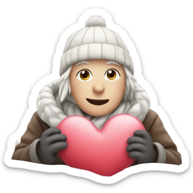 Heart emoji with winter sticker