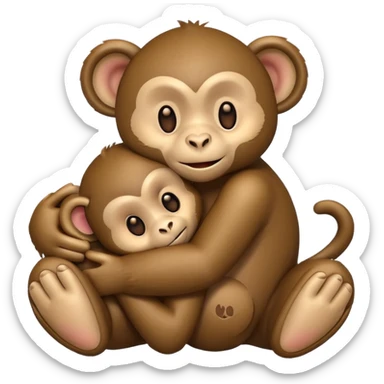 Make a emoji bear hug an emoji monkey 🐒 🧸 sticker