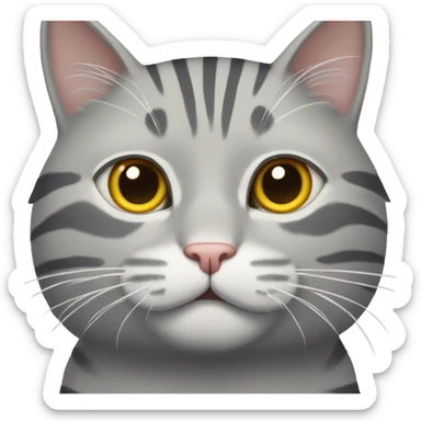 Gray cat with white stripes sticker