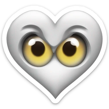 White cateye heart  sticker