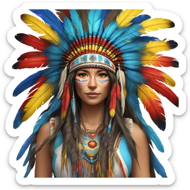 Native American headdress  sticker