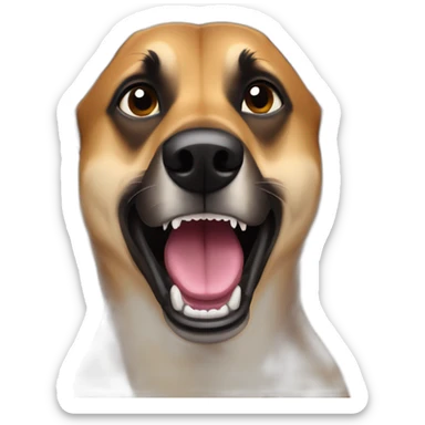 malinois dog with scream mask sticker