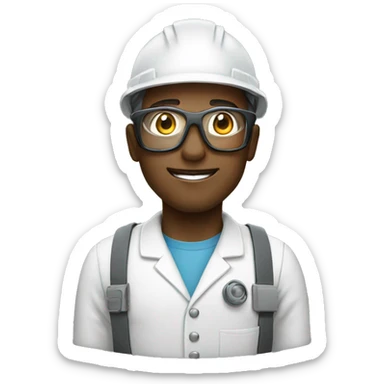 Nuclear engineer with clear safety glasses sticker