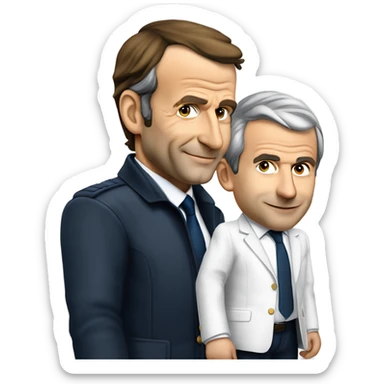 Emanuel macron  et bayrou. Nouvelle annee 2025 sticker