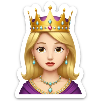 the word queen and a crown sticker