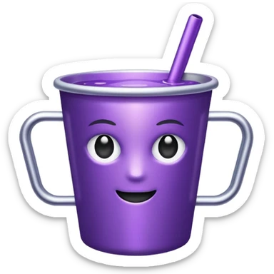 glitter purple cup sticker