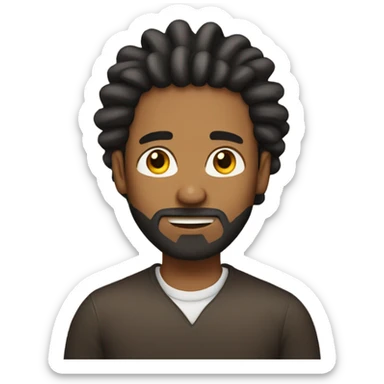 Brown man with dread and beard sticker